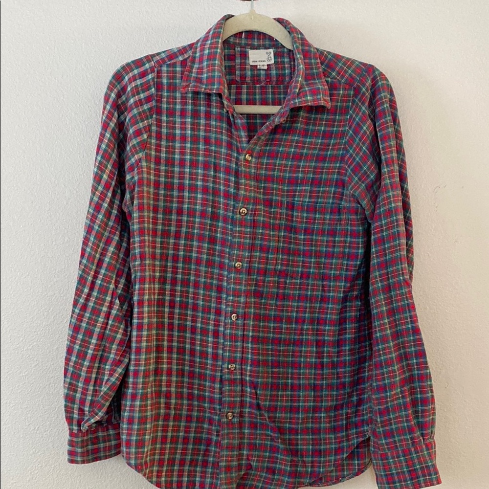 Urban Outfitters Red and Green Button Down Shirt